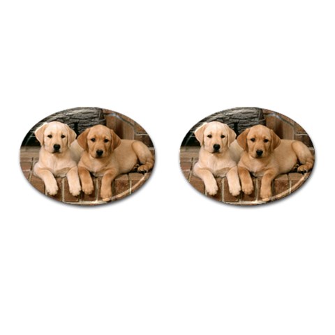 Labrador  Puppy 2 Cufflinks (Oval) from ArtsNow.com Front(Pair)
