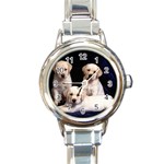 Labrador-Puppy 3 Round Italian Charm Watch