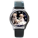 Labrador-Puppy 3 Round Metal Watch