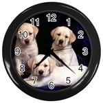 Labrador-Puppy 3 Wall Clock (Black)