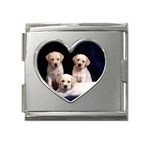 Labrador-Puppy 3 Mega Link Heart Italian Charm (18mm)