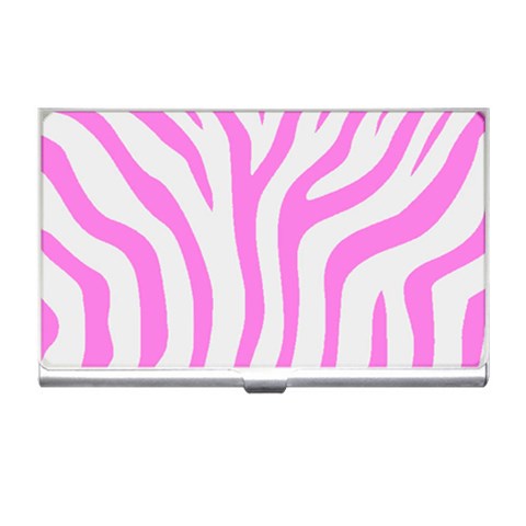 PINK ZEBRA SKIN Print Business Name Card Holder Case from ArtsNow.com Front