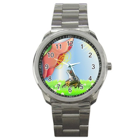 Flower & Frog Sport Metal Watch from ArtsNow.com Front