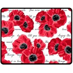 love poppies Double Sided Fleece Blanket (Medium)