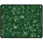 back to school doodles Double Sided Fleece Blanket (Medium)