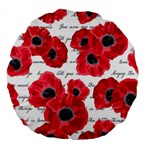 love poppies Large 18  Premium Flano Round Cushion 