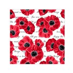 love poppies Small Satin Scarf (Square)