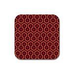 halloween hotel carpet Rubber Coaster (Square)