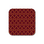 halloween hotel carpet Rubber Square Coaster (4 pack)