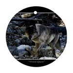 Vision Quest Grey Wolf Ornament (Round)
