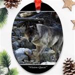 Vision Quest Grey Wolf Ornament (Oval)