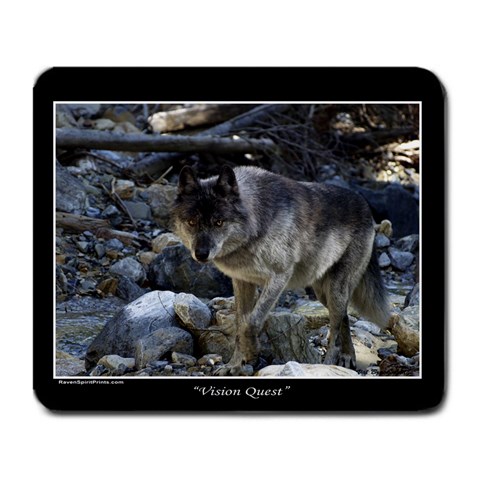 Vision Quest Grey Wolf Large Mousepad from ArtsNow.com Front
