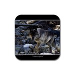 Vision Quest Grey Wolf Rubber Coaster (Square)