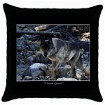 Vision Quest Grey Wolf Throw Pillow Case (Black)