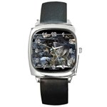 Vision Quest Grey Wolf Square Metal Watch
