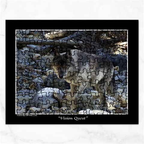 Vision Quest Grey Wolf Jigsaw Puzzle (Rectangular) from ArtsNow.com Front