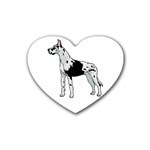 great dane Rubber Heart Coaster (4 pack)