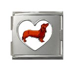 long haired daschund Mega Link Heart Italian Charm (18mm)