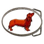 long haired daschund Belt Buckle