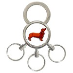 long haired daschund 3-Ring Key Chain