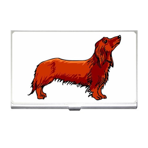 long haired daschund Business Card Holder from ArtsNow.com Front