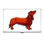 long haired daschund Business Card Holder