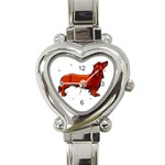 long haired daschund Heart Italian Charm Watch