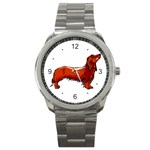 long haired daschund Sport Metal Watch