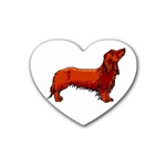 long haired daschund Rubber Heart Coaster (4 pack)