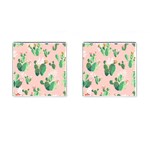 Pink Cactus flower Cufflinks (Square)