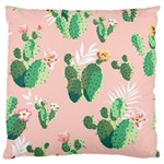 Pink Cactus flower Large Cushion Case (One Side)
