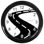 Background Road 8 Wall Clock (Black)