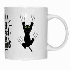 cat grabing White Coffee Mug from ArtsNow.com Right