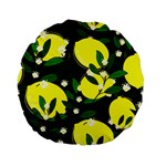 black lemons Standard 15  Premium Flano Round Cushion 