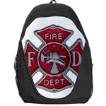 Red Fire Department Cross Backpack Bag