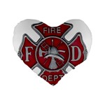 Red Fire Department Cross Standard 16  Premium Heart Shape Cushion 