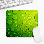 Green Water Drops Large Mousepad