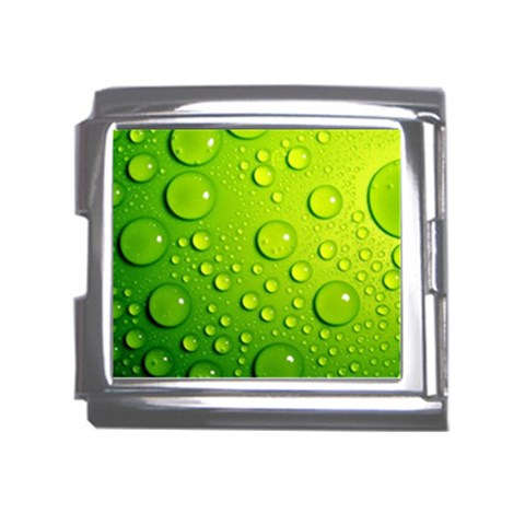 Green Water Drops Mega Link Italian Charm (18mm) from ArtsNow.com Front