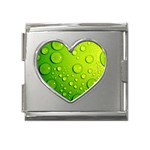 Green Water Drops Mega Link Heart Italian Charm (18mm)