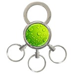Green Water Drops 3-Ring Key Chain