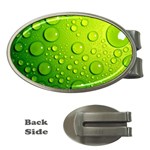 Green Water Drops Money Clip (Oval)