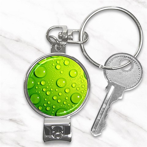 Green Water Drops Nail Clippers Key Chain from ArtsNow.com Front