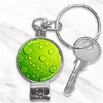 Green Water Drops Nail Clippers Key Chain