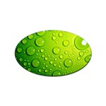 Green Water Drops Sticker (Oval)