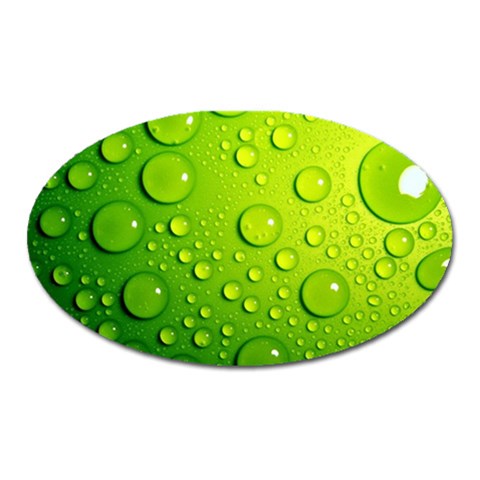 Green Water Drops Magnet (Oval) from ArtsNow.com Front