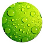 Green Water Drops Magnet 5  (Round)