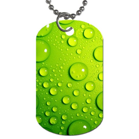 Green Water Drops Dog Tag (One Side) from ArtsNow.com Front