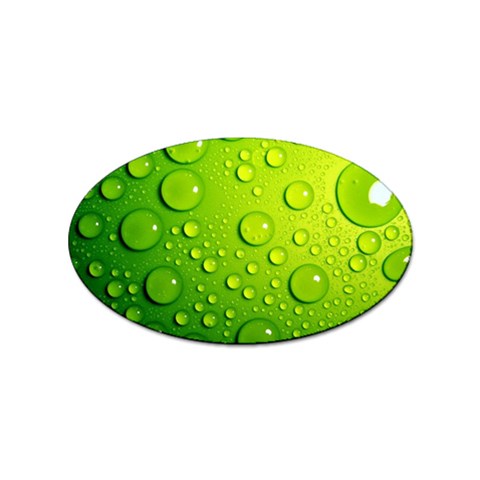 Green Water Drops Sticker Oval (10 pack) from ArtsNow.com Front