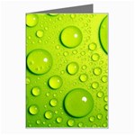 Green Water Drops Greeting Card