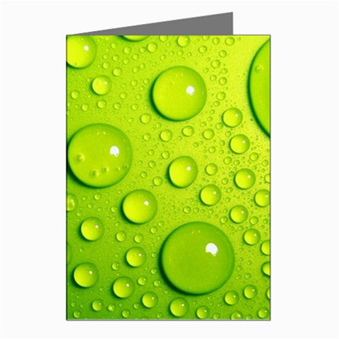 Green Water Drops Greeting Cards (Pkg of 8) from ArtsNow.com Left